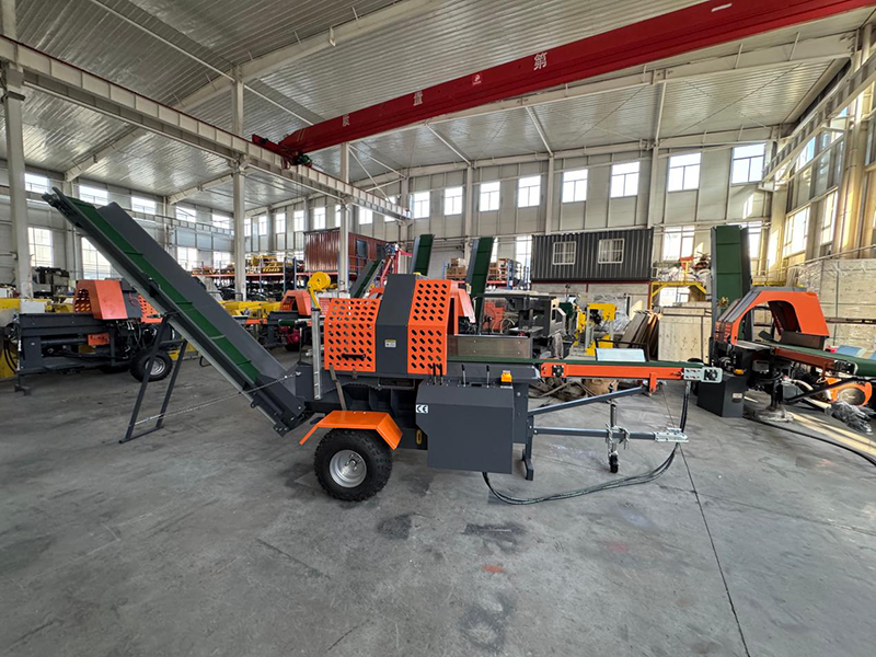 Wood log splitter machine