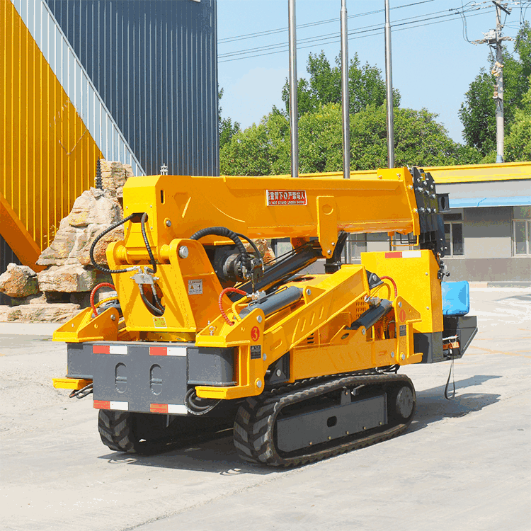 Compact spider crane for confined spaces